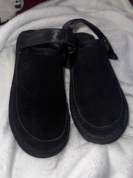 UGG Shoes - UGG Black Suede Back-Strap Slip-On Mules